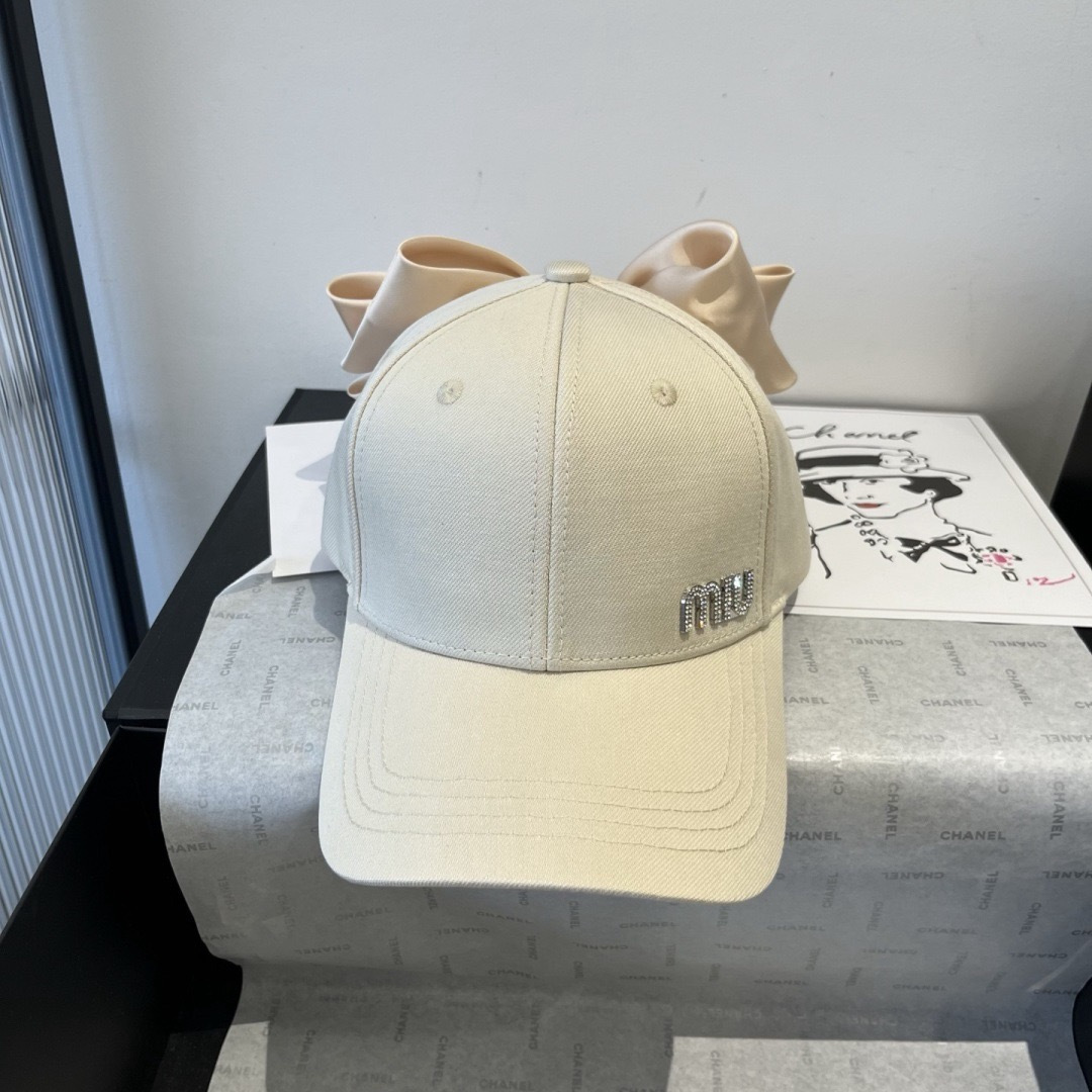 Miu Miu miumiu缪缪蝴蝶结鸭舌帽，高端定制，头围57cm