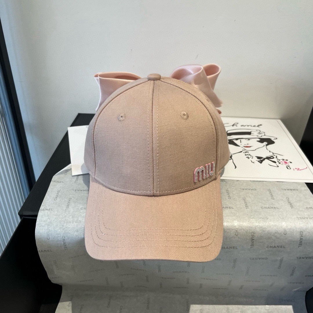 Miu Miu miumiu缪缪蝴蝶结鸭舌帽，高端定制，头围57cm