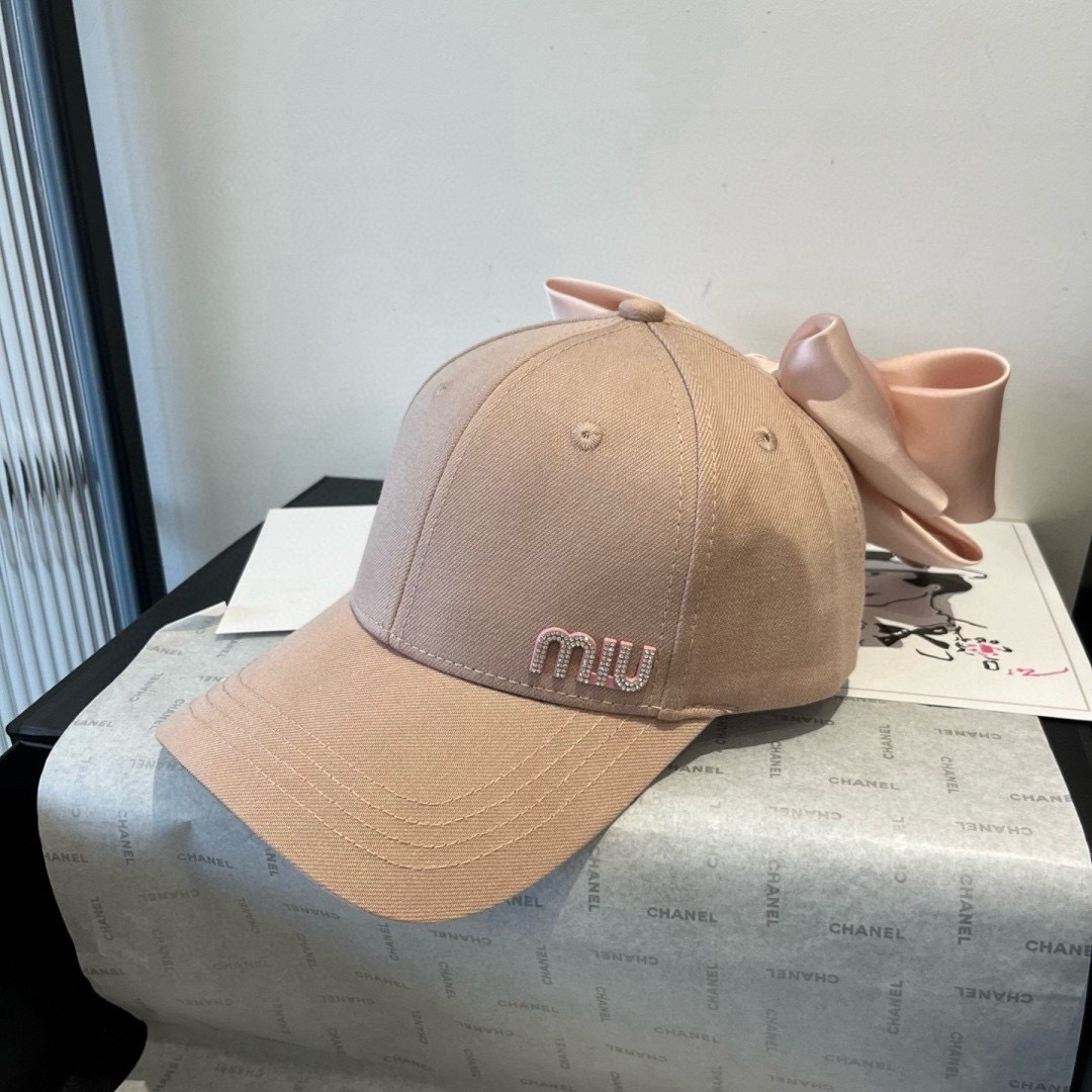 Miu Miu miumiu缪缪蝴蝶结鸭舌帽，高端定制，头围57cm