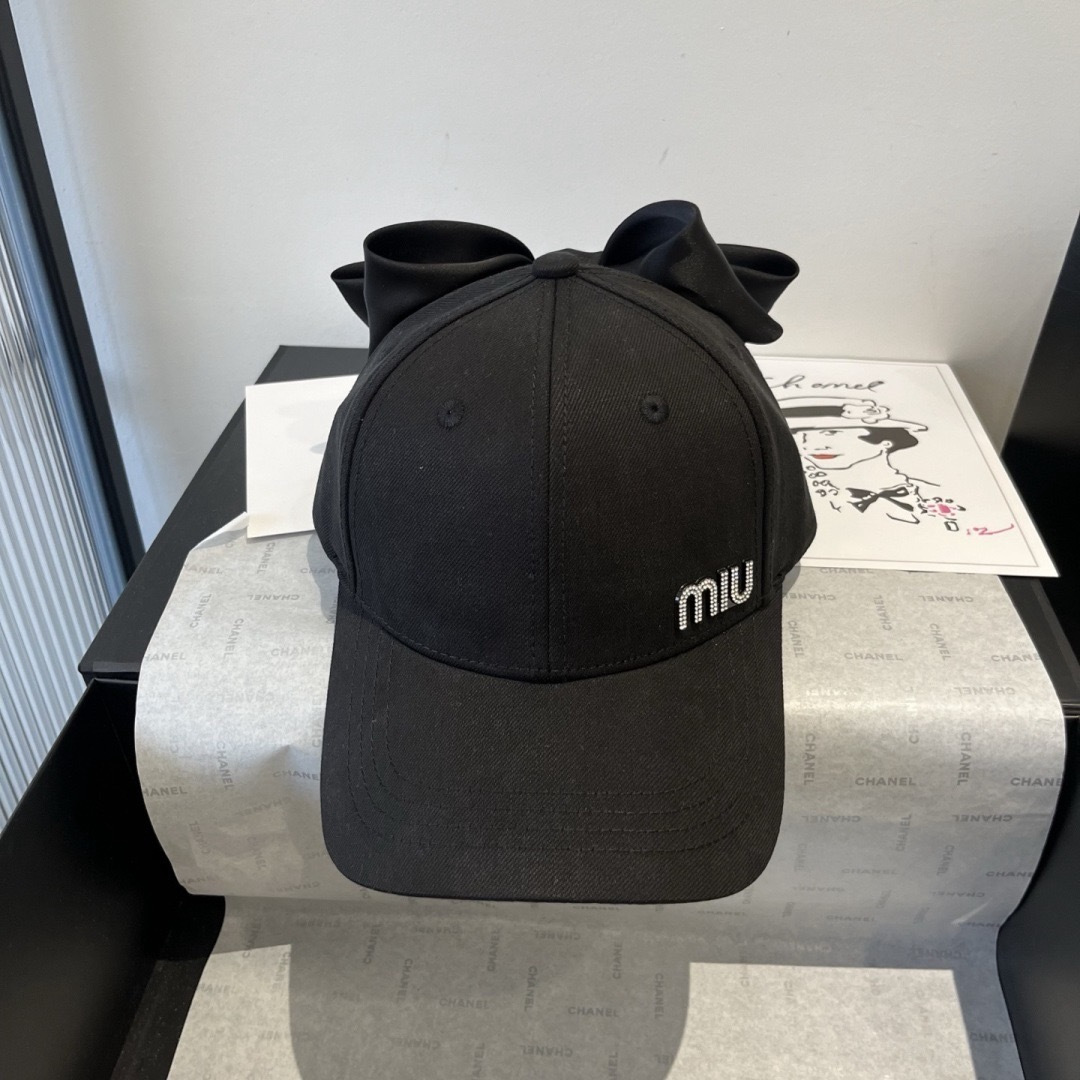 Miu Miu miumiu缪缪蝴蝶结鸭舌帽，高端定制，头围57cm