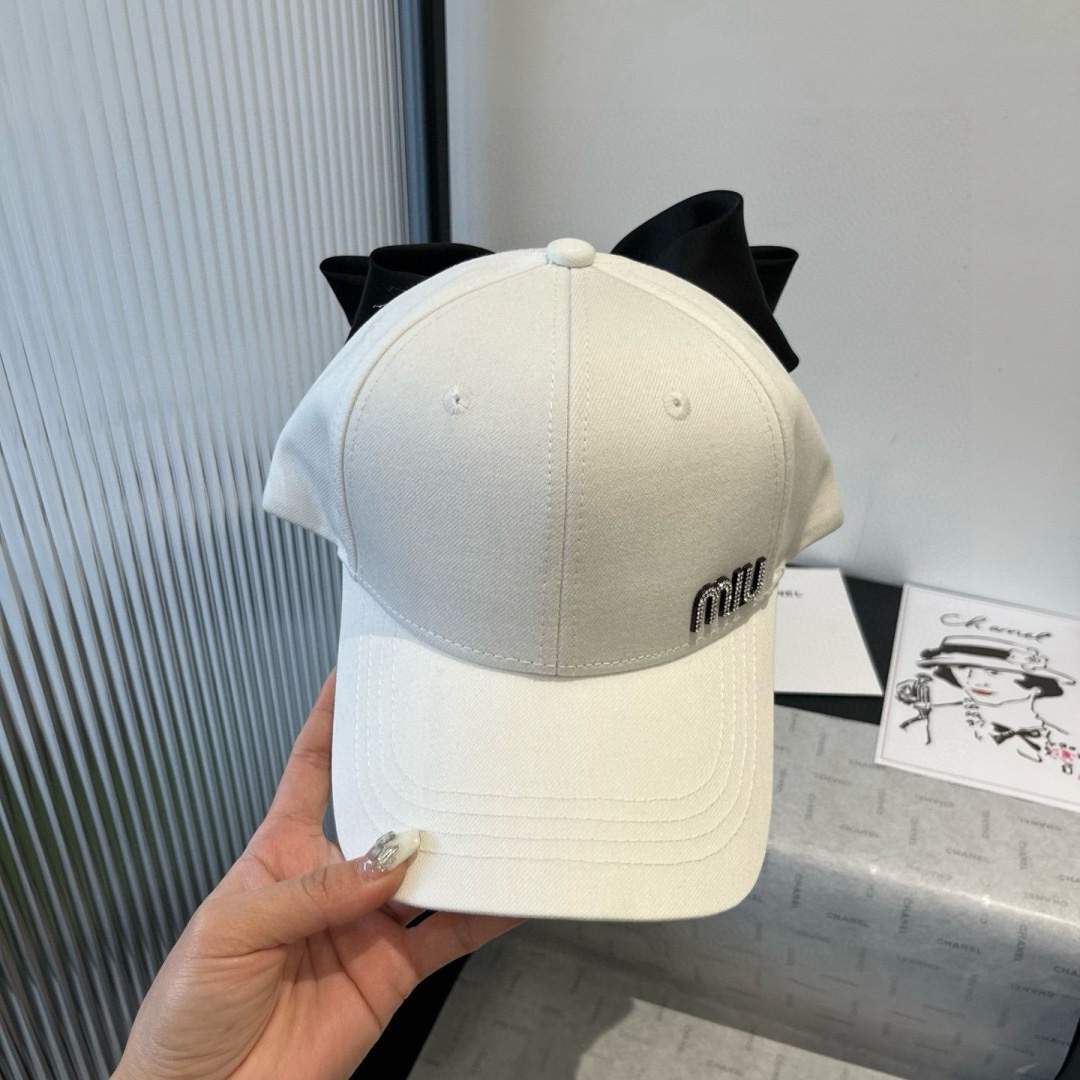 Miu Miu miumiu缪缪蝴蝶结鸭舌帽，高端定制，头围57cm