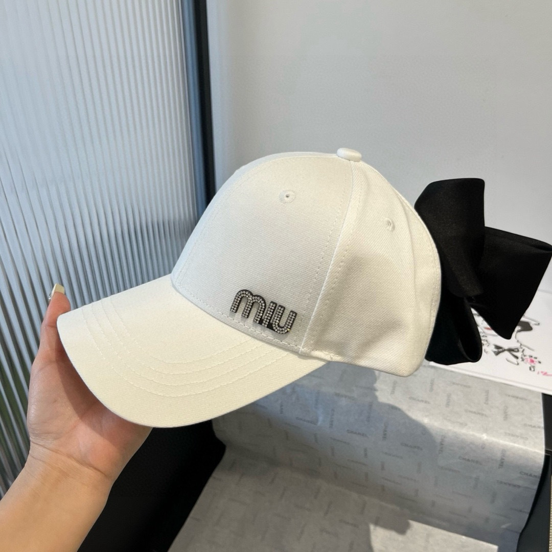 Miu Miu miumiu缪缪蝴蝶结鸭舌帽，高端定制，头围57cm