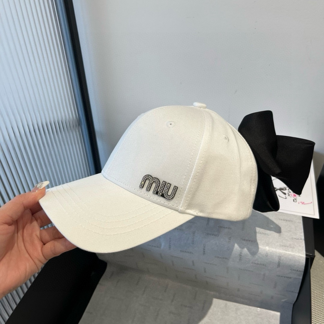 Miu Miu miumiu缪缪蝴蝶结鸭舌帽，高端定制，头围57cm