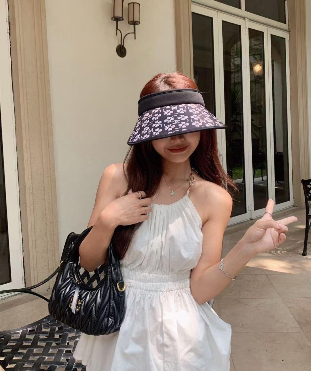 Chanel Chanel香奈儿新款小清新空顶遮阳帽，可调节