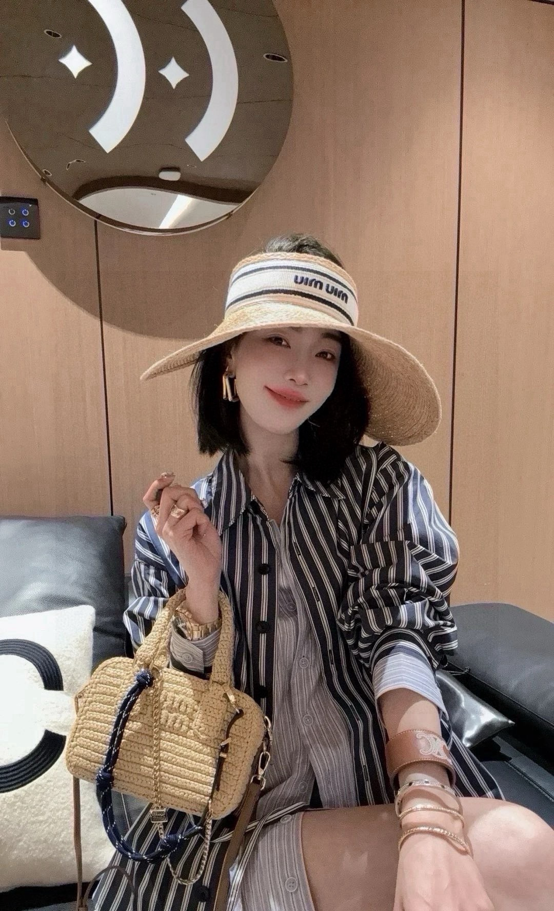 Miu Miu 缪缪miumiu拉菲草空顶帽， 新款，且买且珍惜，卖一个少一个，头围可以调节 细节待上