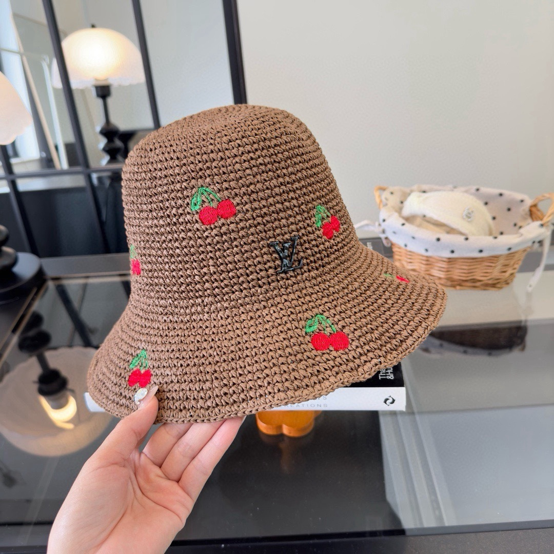 Louis Vuitton lv路易斯新款夏款折叠草帽，纯收工钩织，头围57cm，可折叠