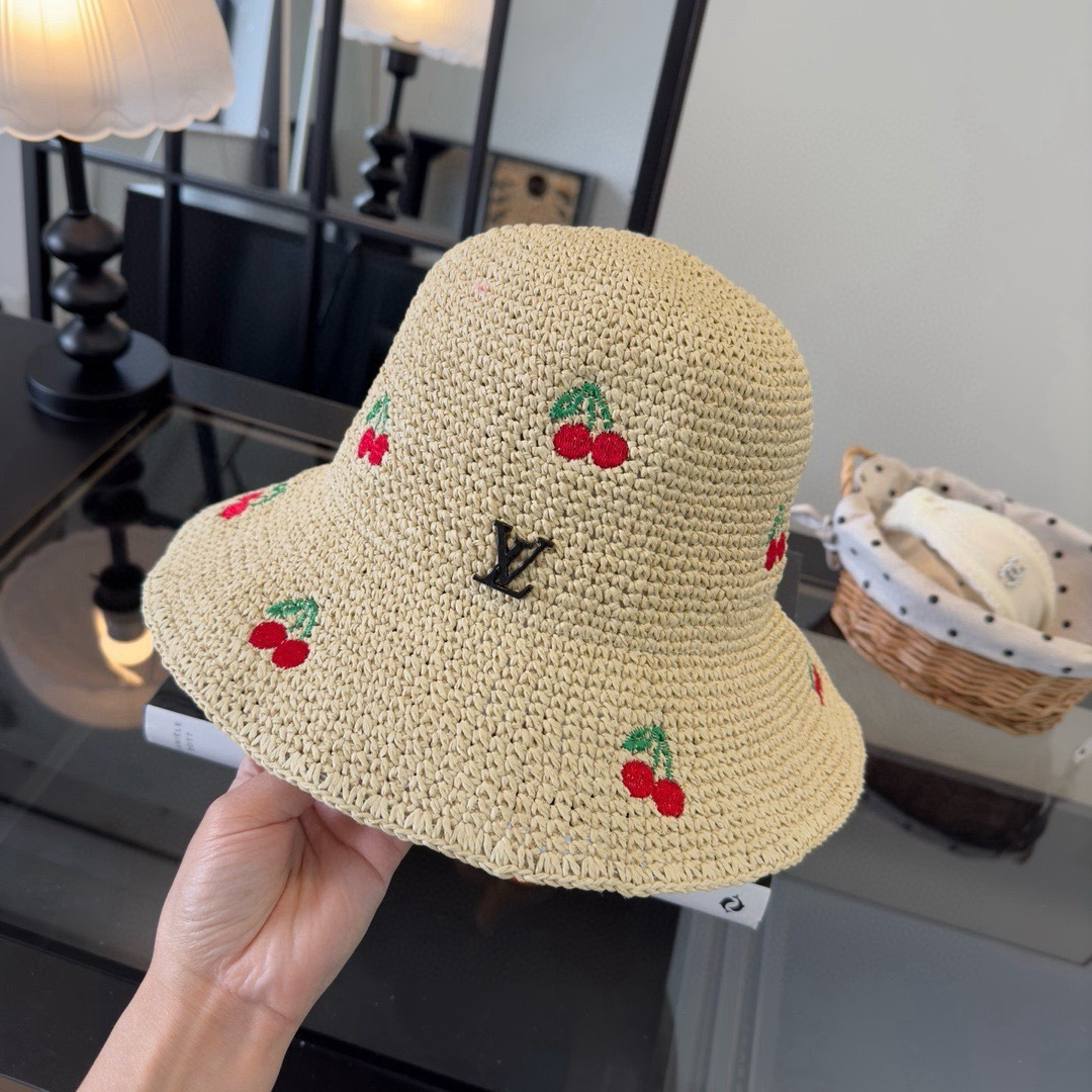 Louis Vuitton lv路易斯新款夏款折叠草帽，纯收工钩织，头围57cm，可折叠