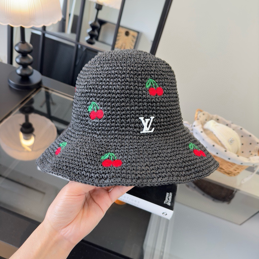 Louis Vuitton lv路易斯新款夏款折叠草帽，纯收工钩织，头围57cm，可折叠