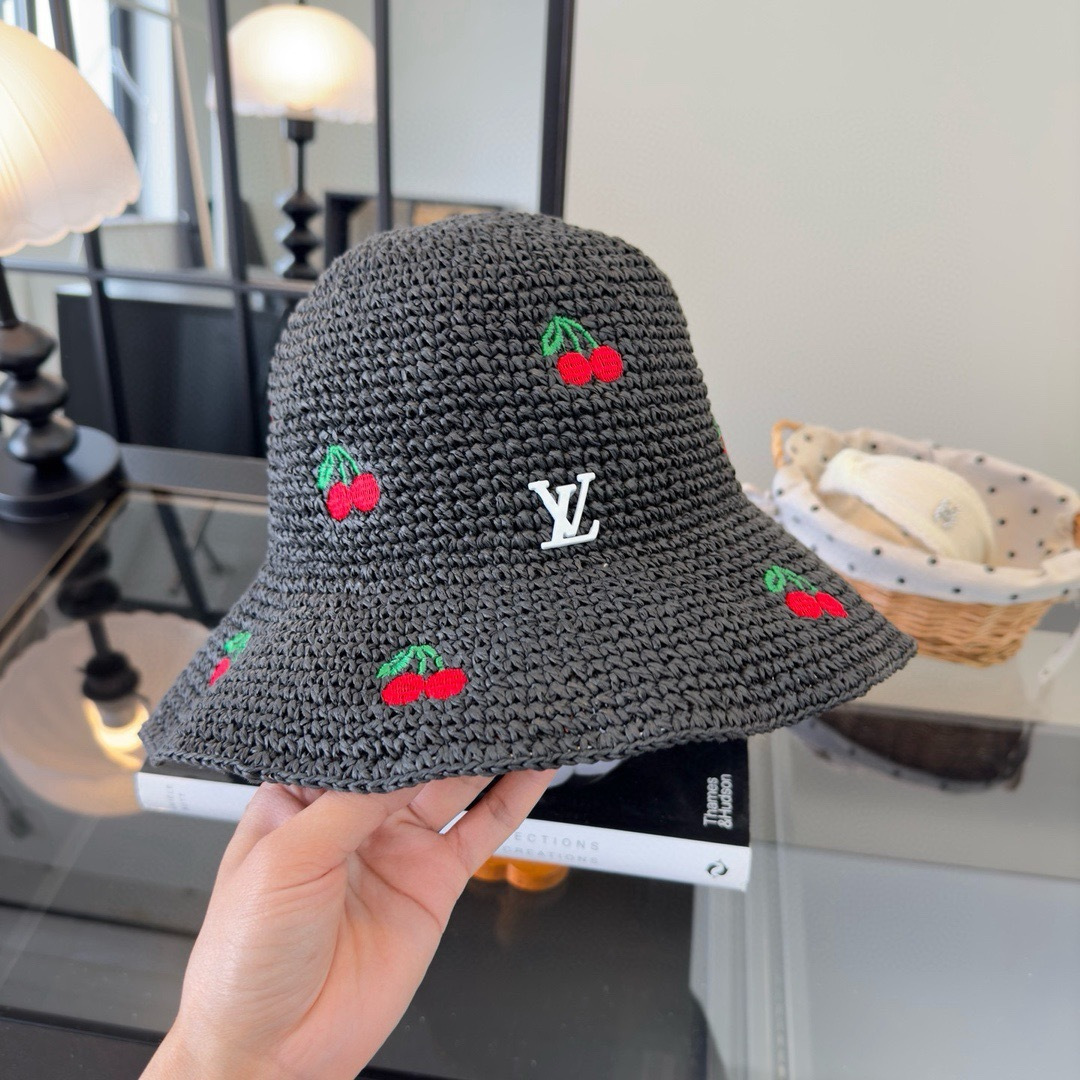 Louis Vuitton lv路易斯新款夏款折叠草帽，纯收工钩织，头围57cm，可折叠