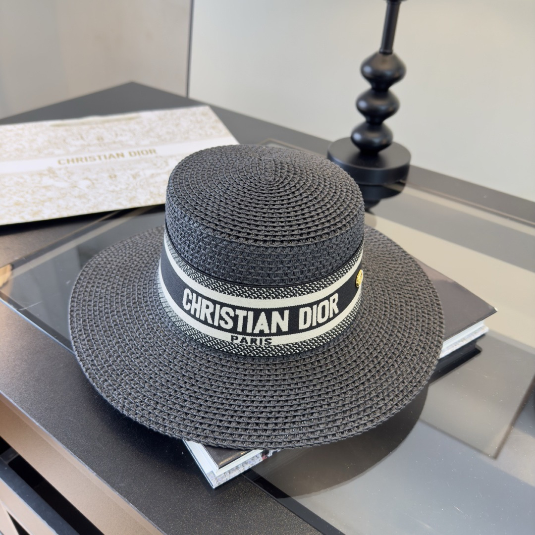 PDior迪奥新款平顶礼帽，夏日货爆款，出游必备，头围57cm