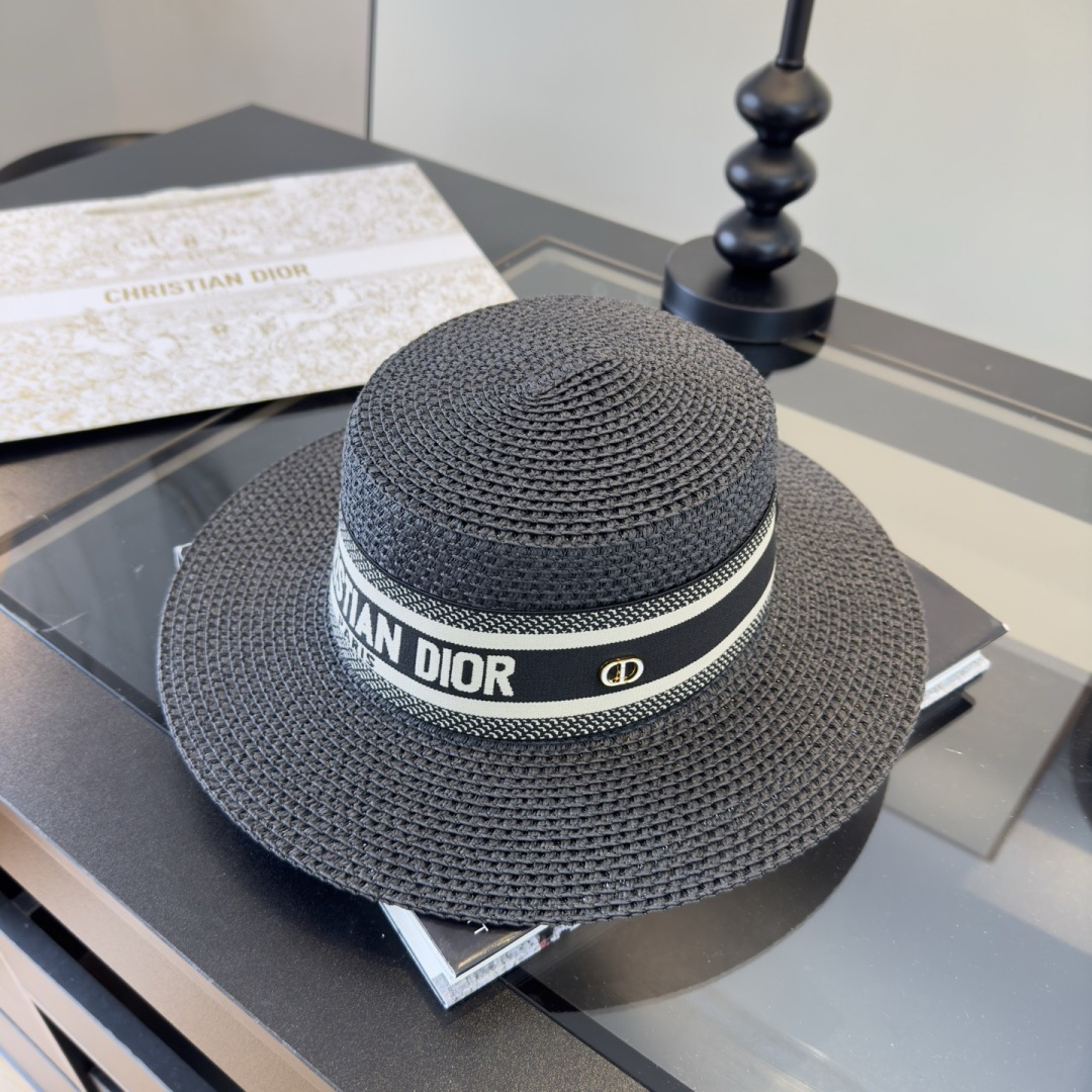 PDior迪奥新款平顶礼帽，夏日货爆款，出游必备，头围57cm
