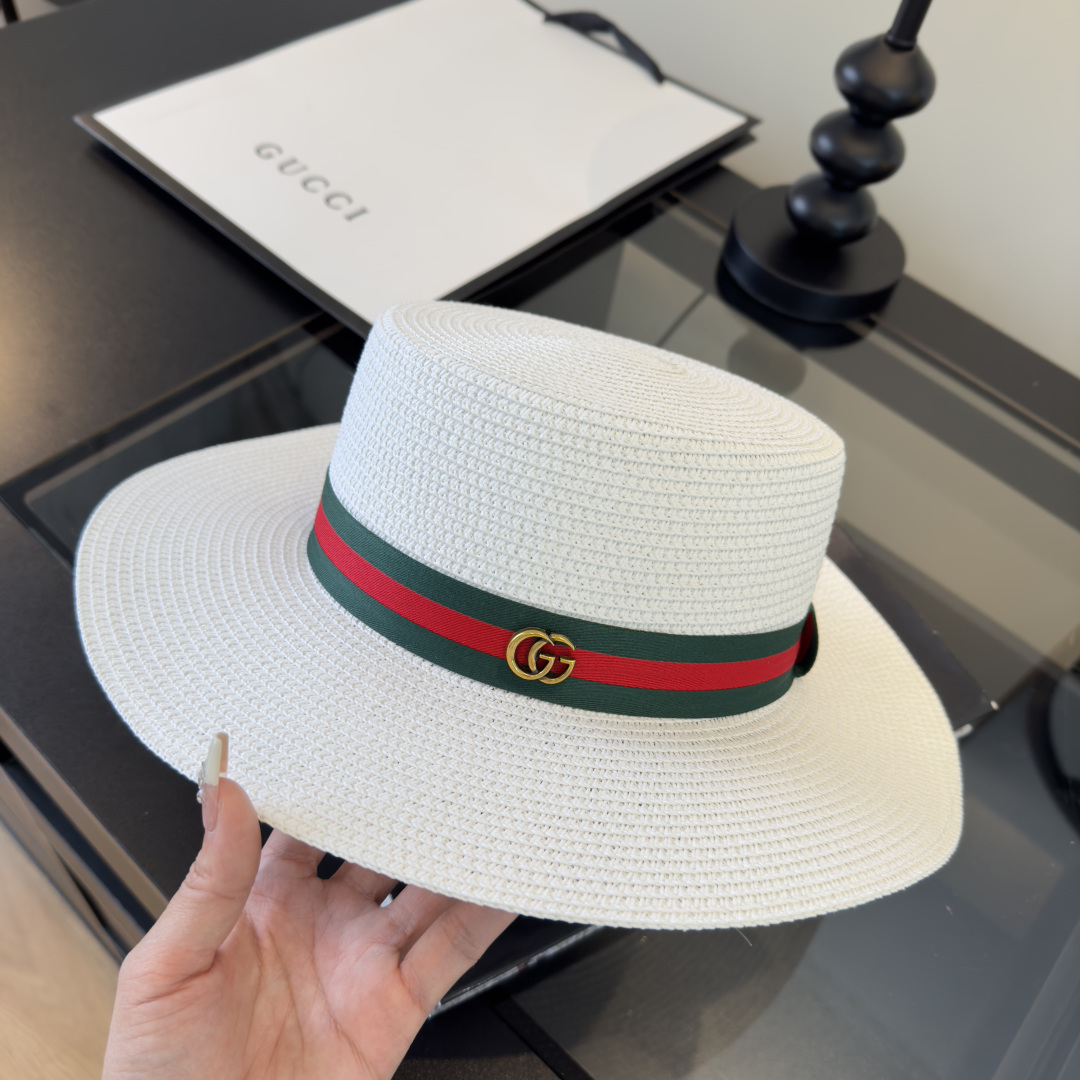 PGucci古奇新款平顶礼帽，头围57cm