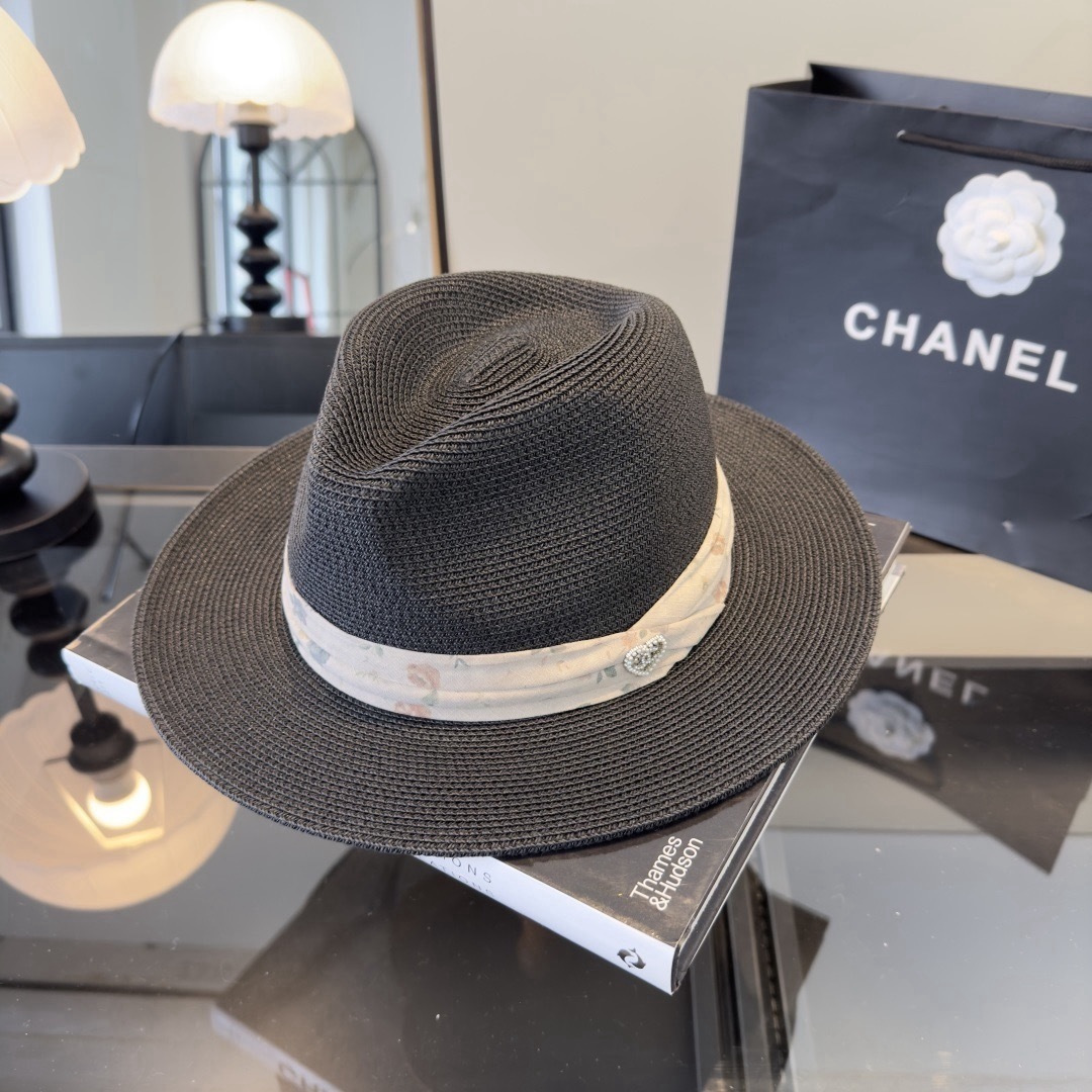 Chanel Chanel香奈儿新款平顶草帽，日本纸草制作，夏日百搭