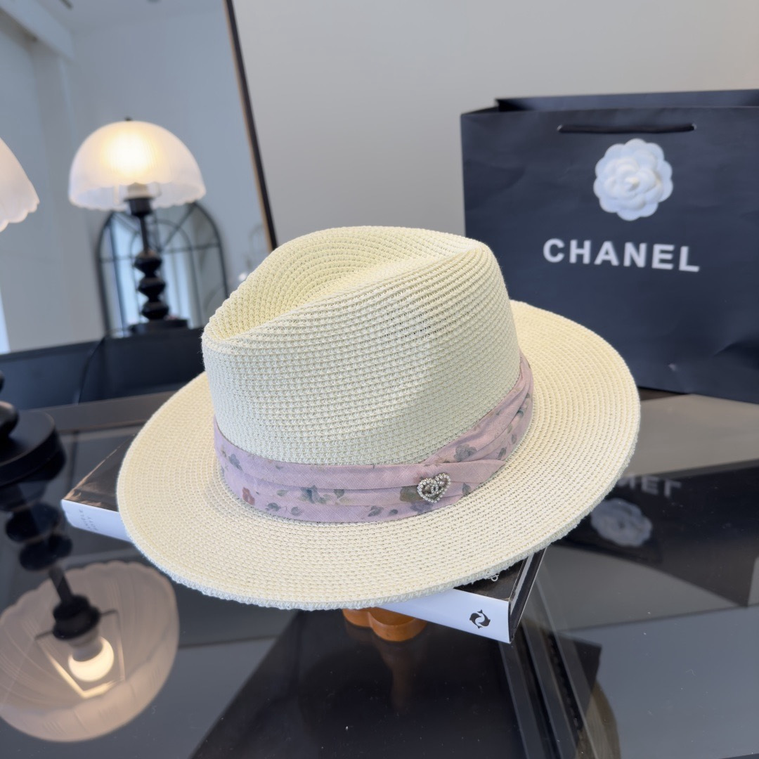 Chanel Chanel香奈儿新款平顶草帽，日本纸草制作，夏日百搭