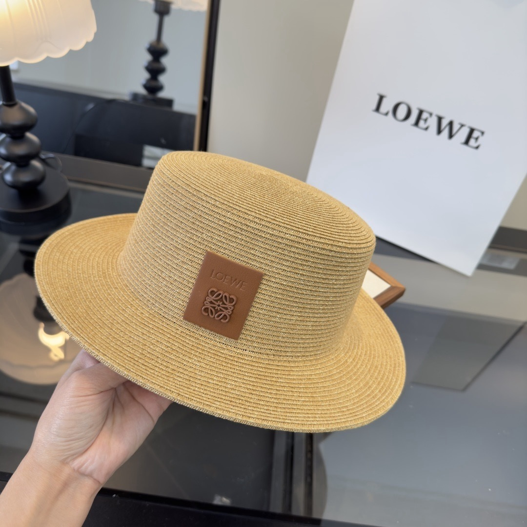 Loewe 罗意威新款平顶草帽，头围57cm