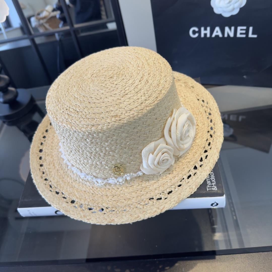 Chanel Chanel香奈儿新款名媛风拉菲草帽，旅游 ，头围57cm