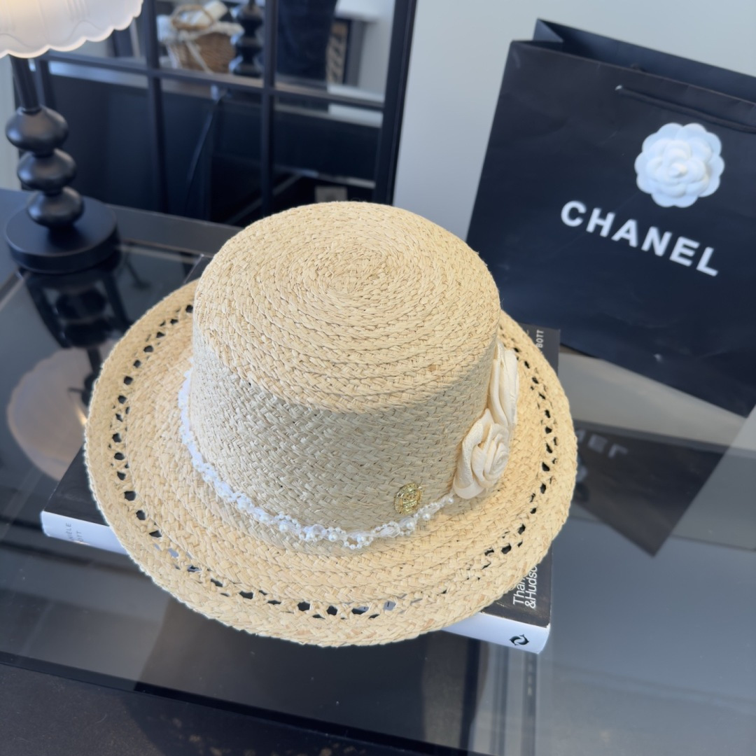 Chanel Chanel香奈儿新款名媛风拉菲草帽，旅游 ，头围57cm