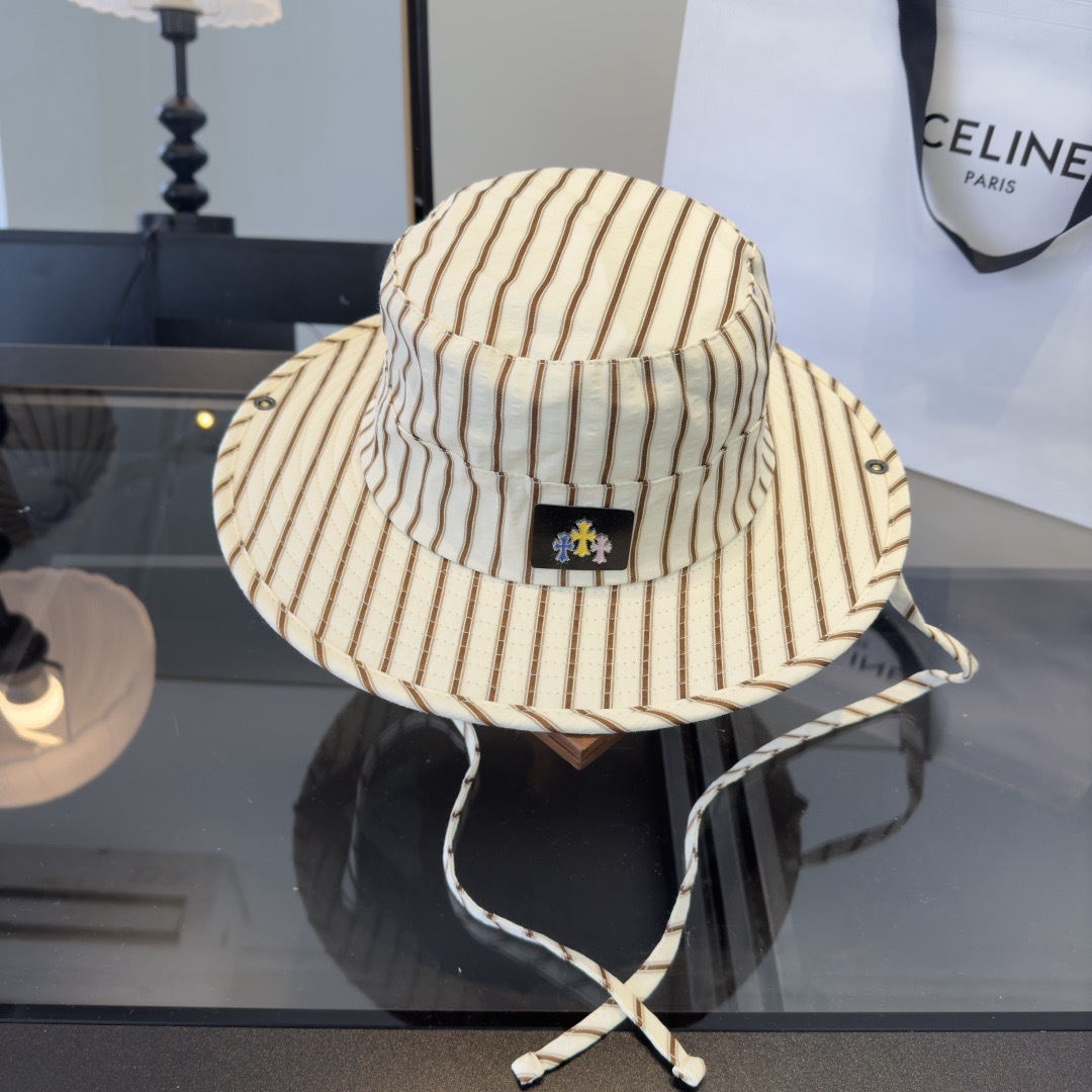 Chrome Hearts 克罗心新款渔夫帽，条纹帽，头围57cm
