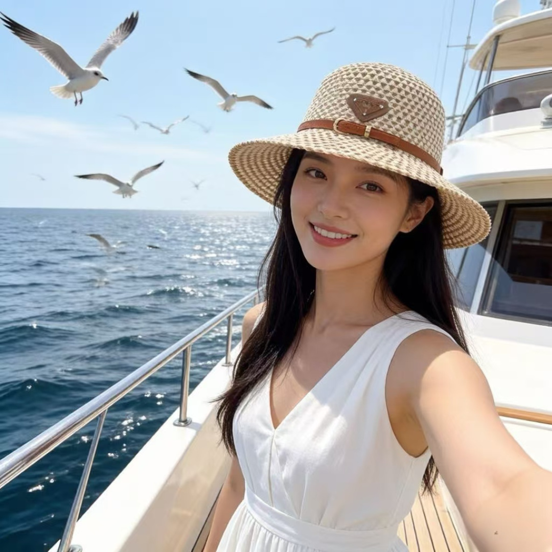 Prada 普拉达新款跑量款盆帽，夏日 草帽，头围57cm