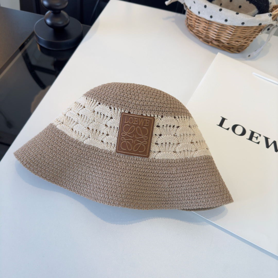Loewe 罗意威新款针织遮阳渔夫帽，可折叠，头围57cm