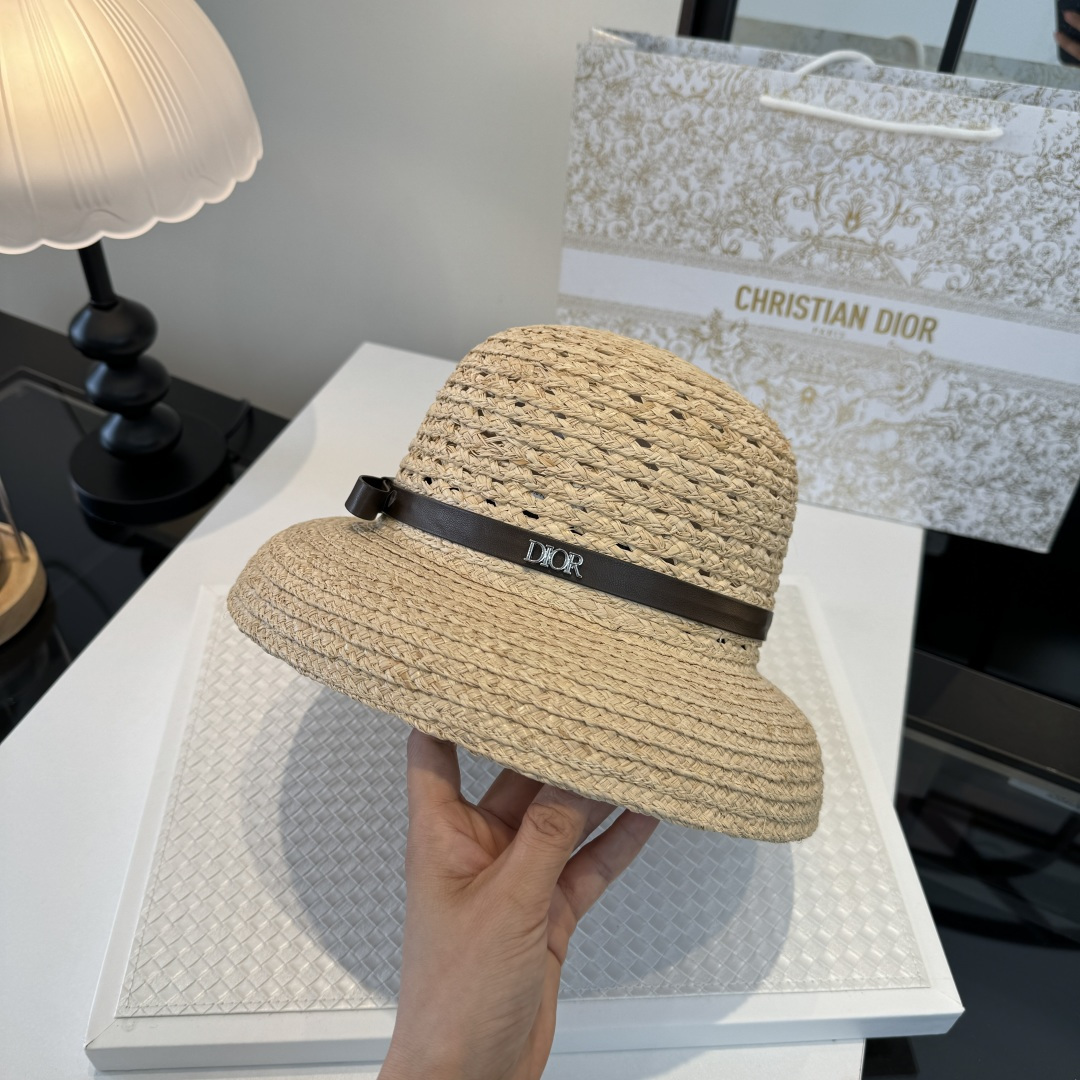 Dior Dior迪奥拉菲草帽，旅游 ，头围57cm