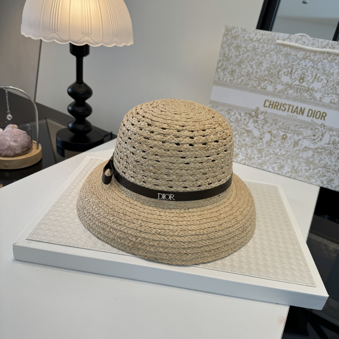 Dior Dior迪奥拉菲草帽，旅游 ，头围57cm