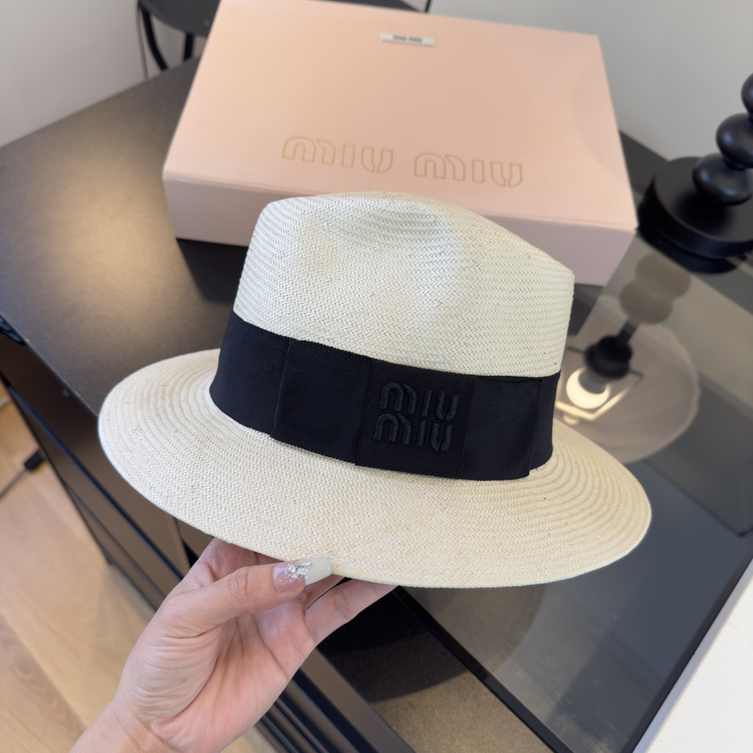P缪缪miumiu新款礼帽，进口台湾PP草定制、非普通版本，头围57cm