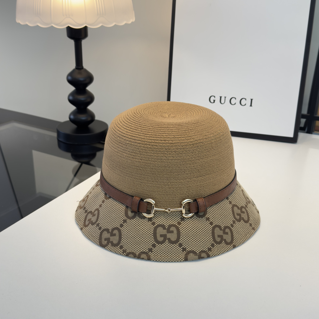 PGucci古奇新款盆帽草帽，夏日必备