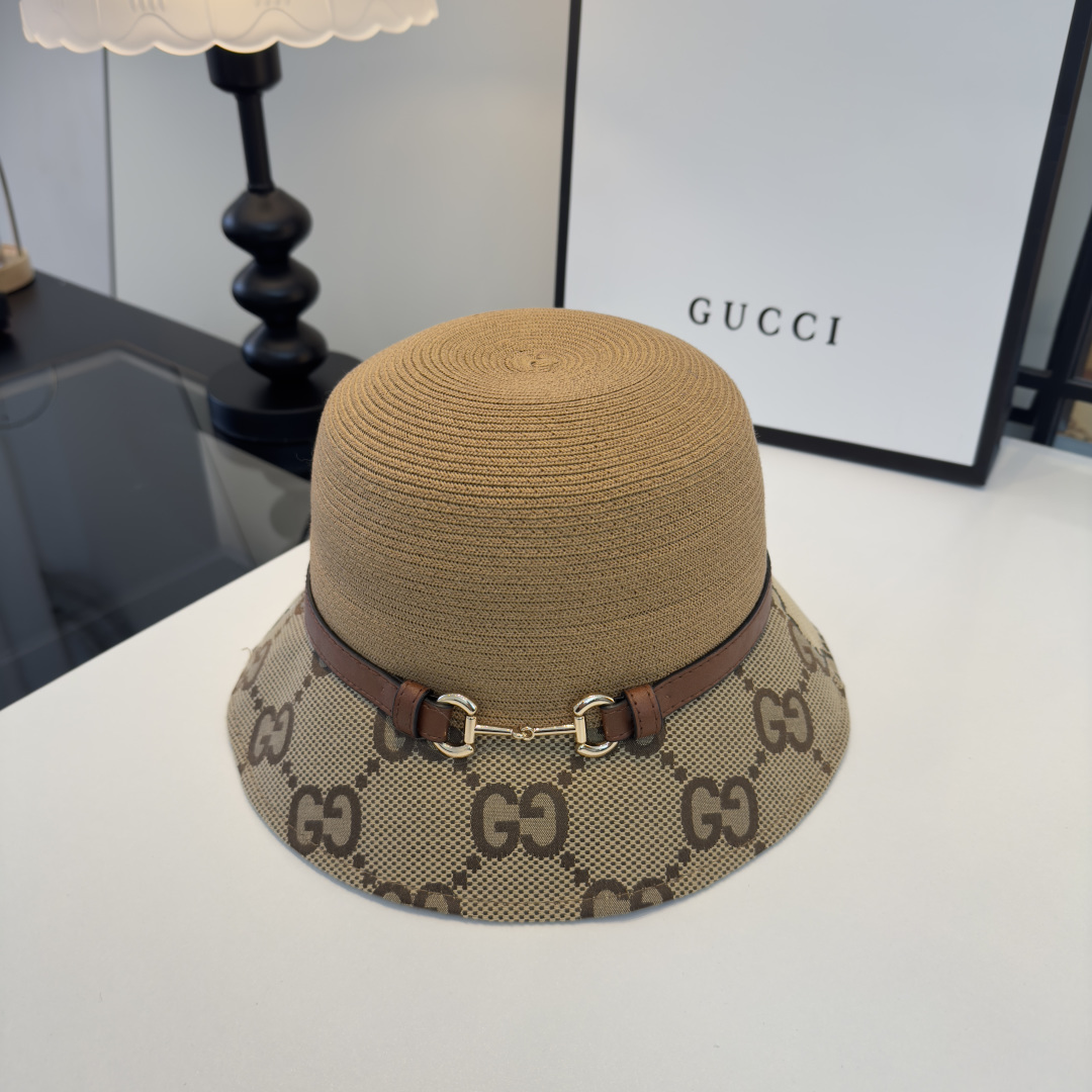 PGucci古奇新款盆帽草帽，夏日必备