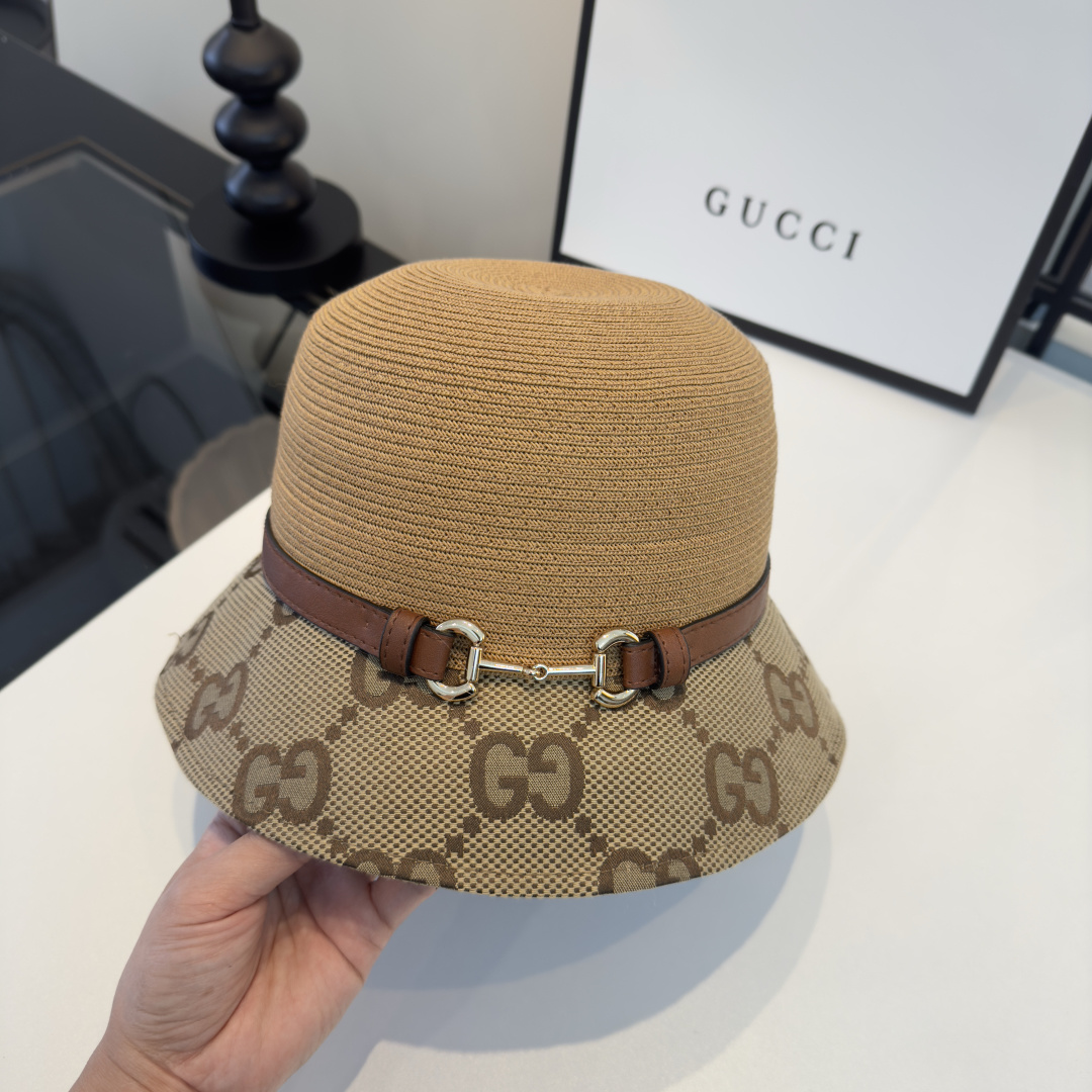 PGucci古奇新款盆帽草帽，夏日必备
