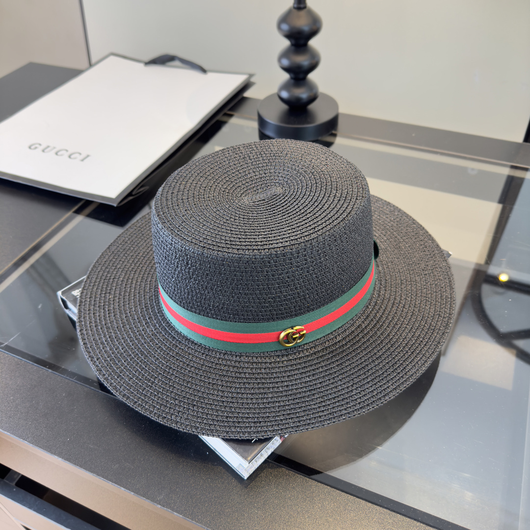 Gucci Gucci古奇新款平顶礼帽，头围57cm