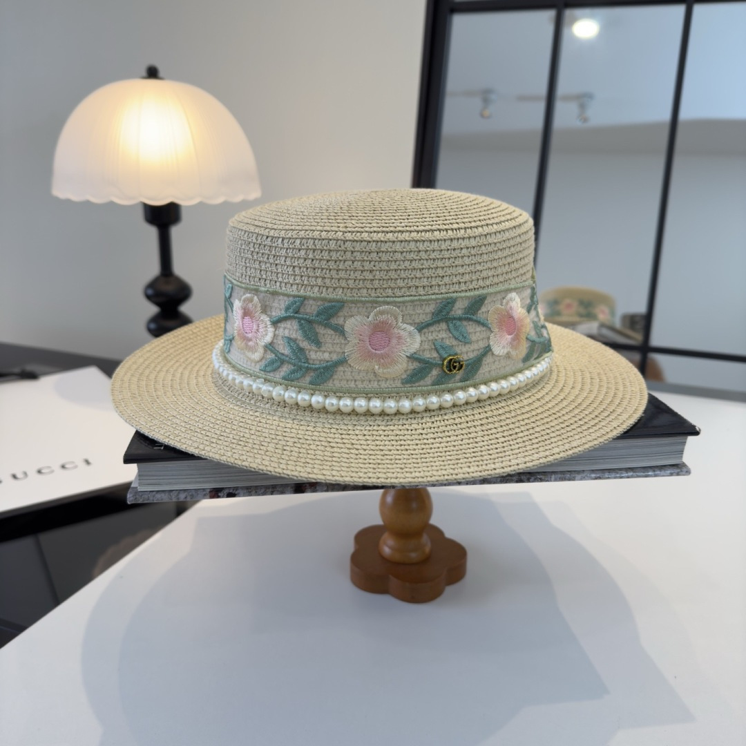 PGucci古奇新款平顶礼帽，头围57cm
