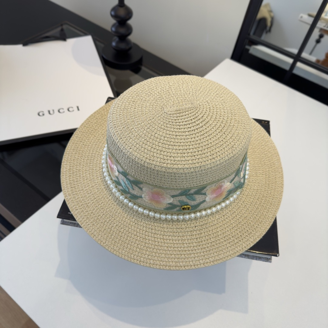 PGucci古奇新款平顶礼帽，头围57cm