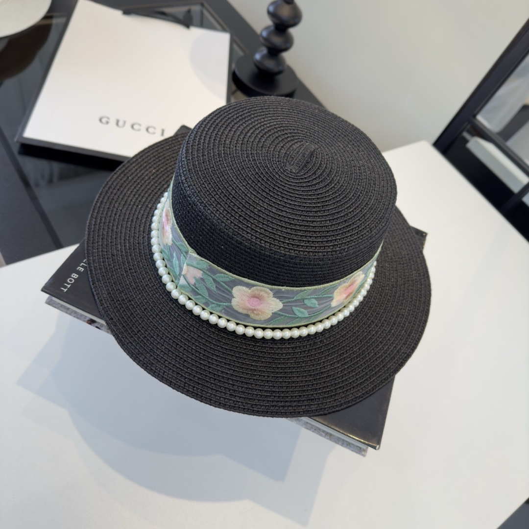 PGucci古奇新款平顶礼帽，头围57cm