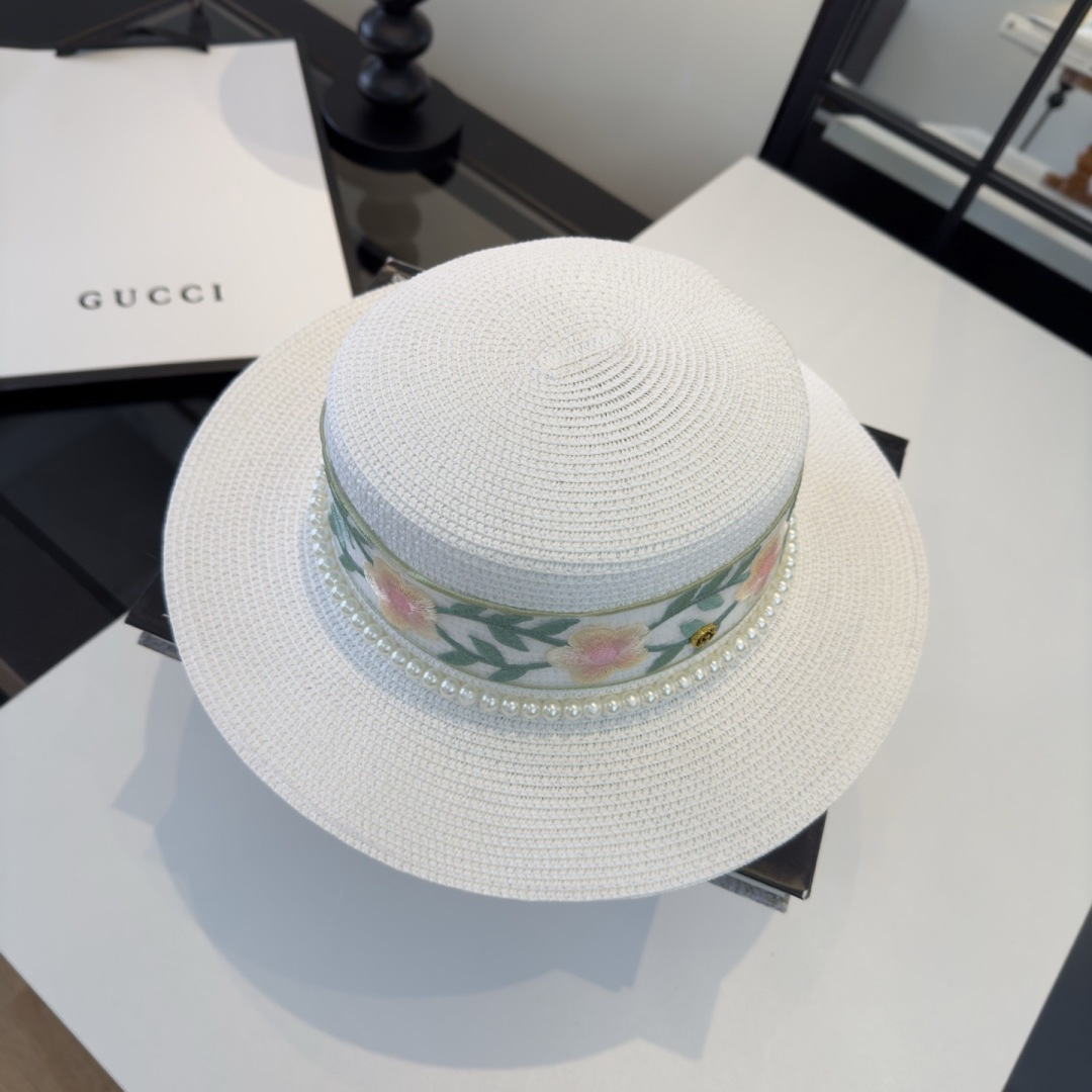 PGucci古奇新款平顶礼帽，头围57cm