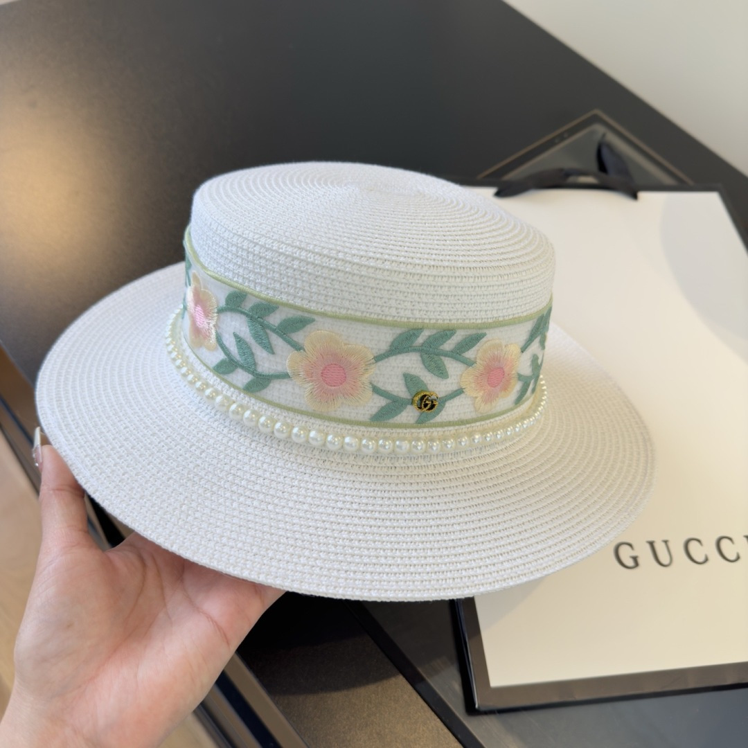 PGucci古奇新款平顶礼帽，头围57cm