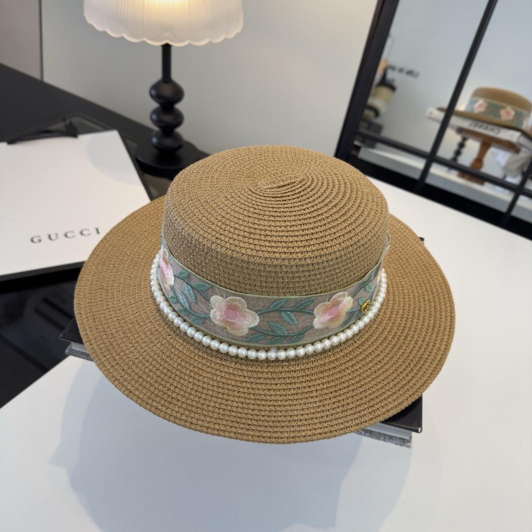 PGucci古奇新款平顶礼帽，头围57cm