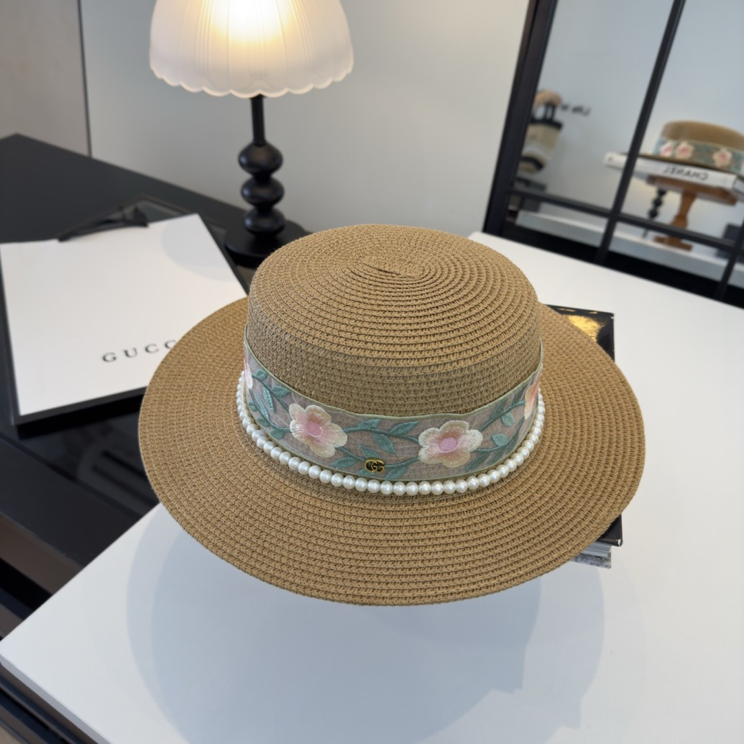PGucci古奇新款平顶礼帽，头围57cm