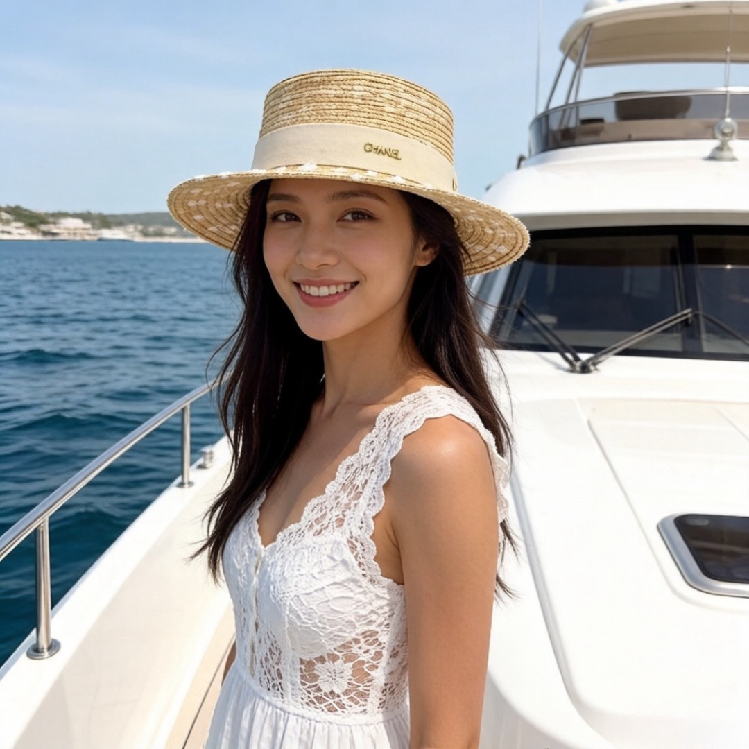 PChanel香奈儿拉菲草帽，旅游必备，头围57cm