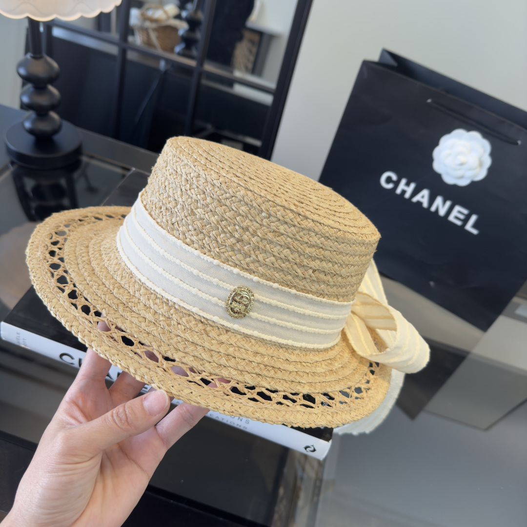 PChanel香奈儿拉菲草帽，旅游必备，头围57cm