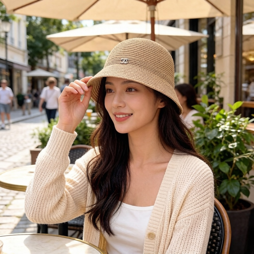 PChanel香奈儿高端针织渔夫帽，头围57cm