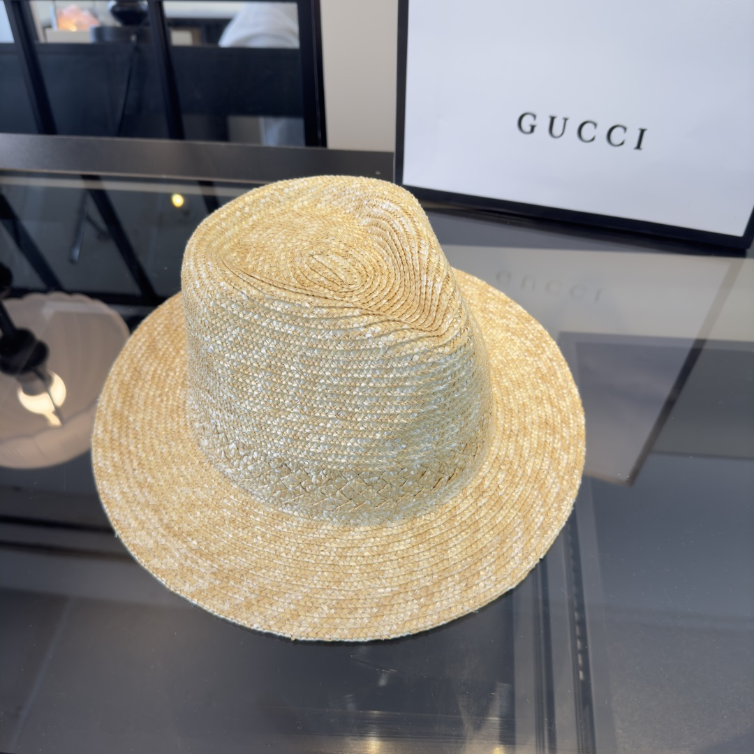 PGucci古奇麦秆草礼帽，高端定制，头围57cm