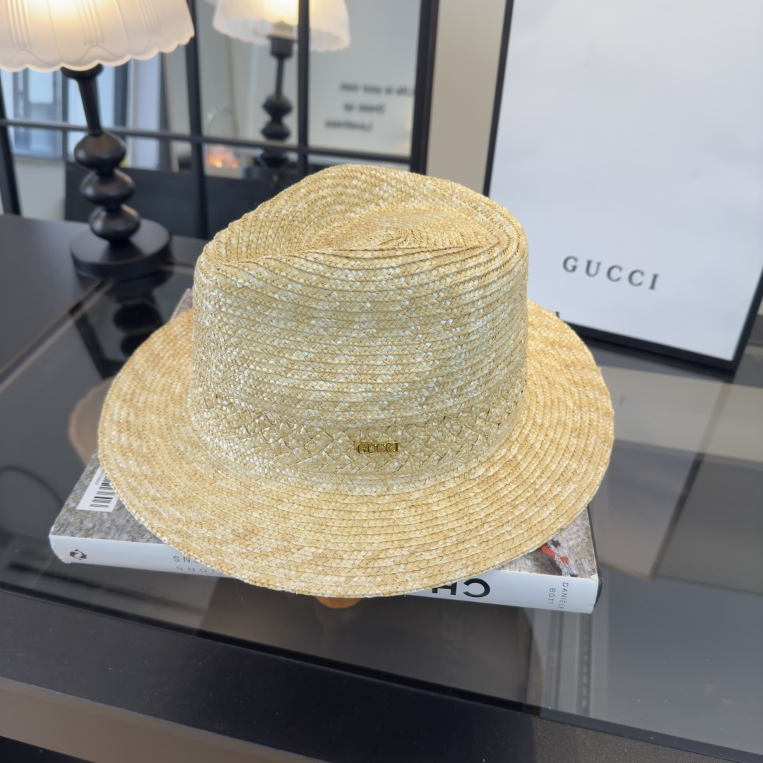 PGucci古奇麦秆草礼帽，高端定制，头围57cm