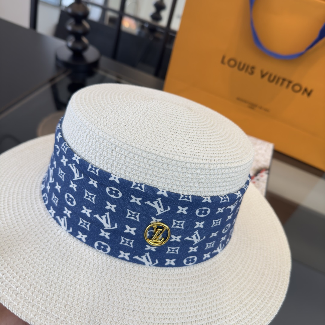 PLv路易威登新款平顶礼帽，高端定制，夏日出游必备，头围57cm