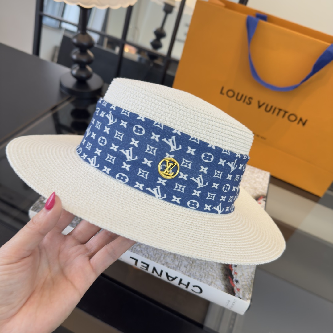 PLv路易威登新款平顶礼帽，高端定制，夏日出游必备，头围57cm