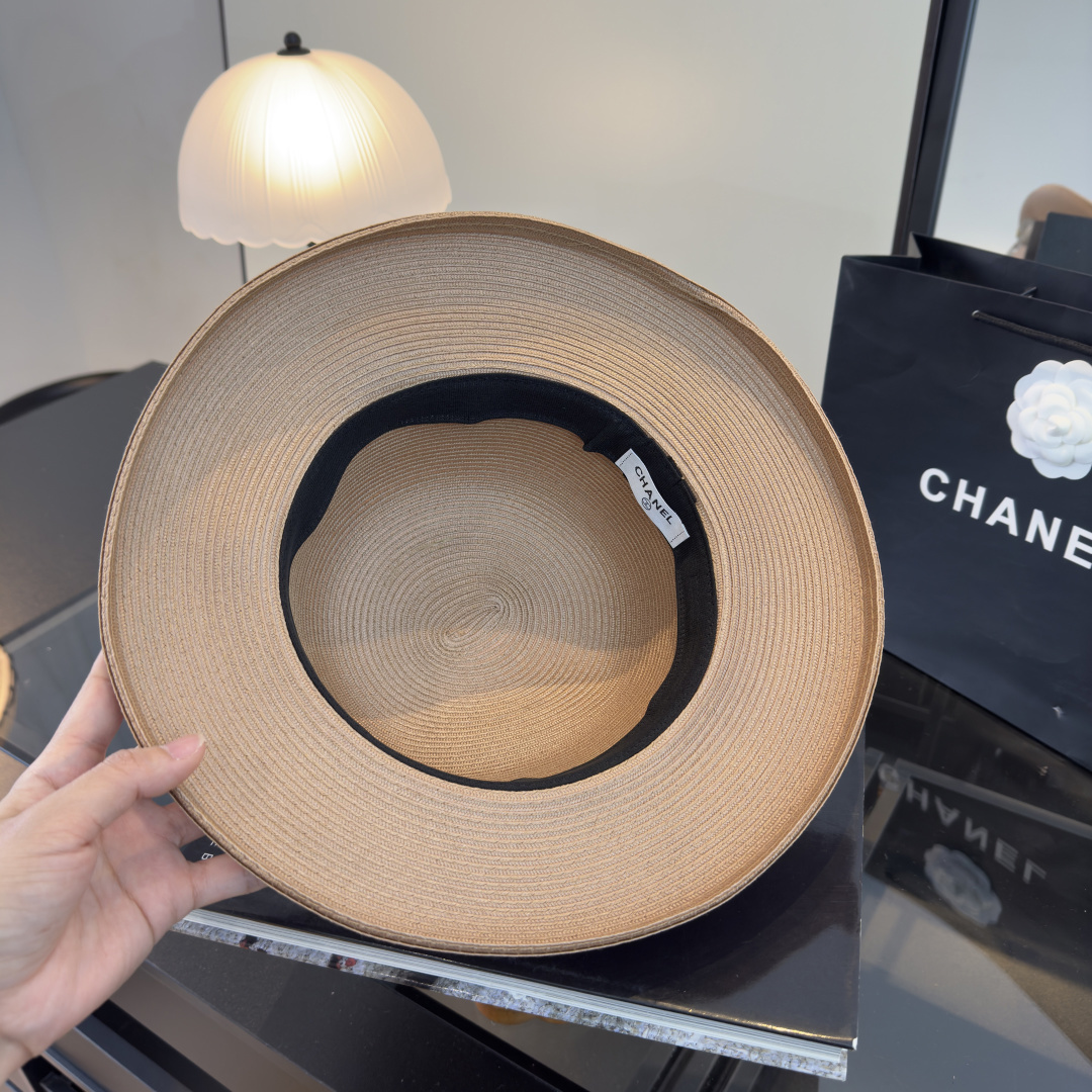 Pchanle香奈儿新款台湾PP草帽，高端名媛风范，头围57cm，可折叠