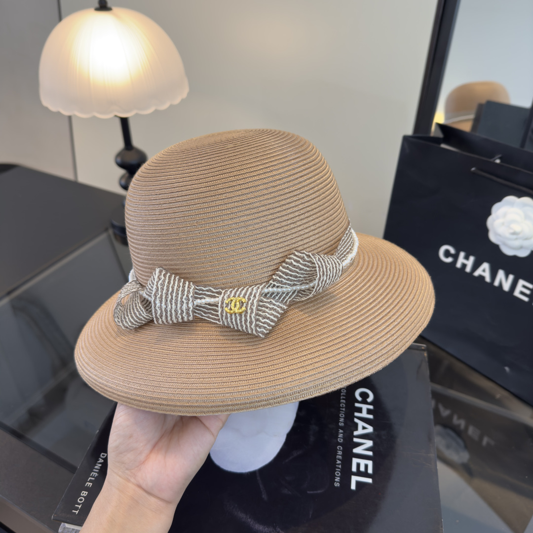 Pchanle香奈儿新款台湾PP草帽，高端名媛风范，头围57cm，可折叠