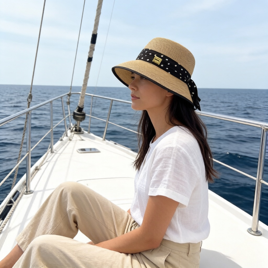 Miu Miu miumiu缪缪新款名媛风蝴蝶结盆帽，简约～