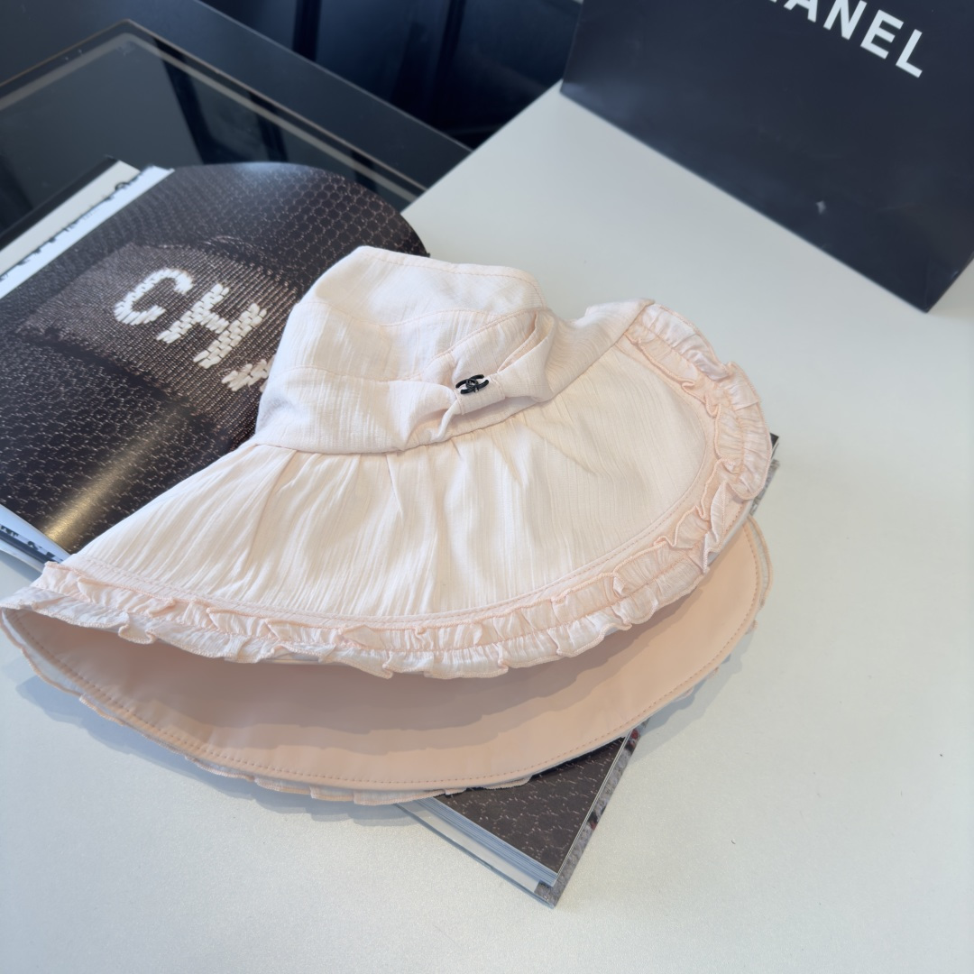 PChanel香奈儿空顶遮阳渔夫帽，简约百搭，头围57cm