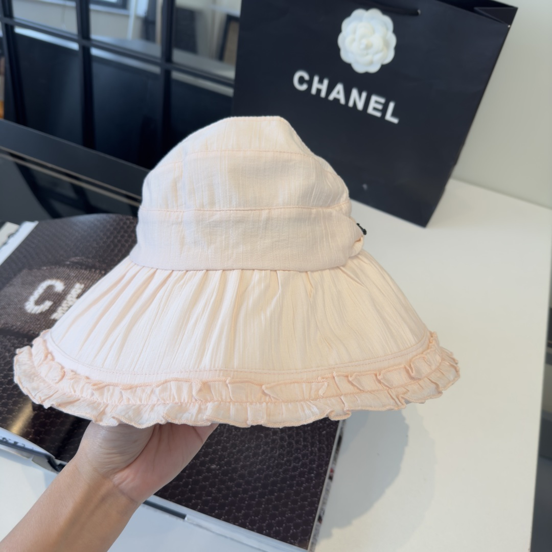 PChanel香奈儿空顶遮阳渔夫帽，简约百搭，头围57cm